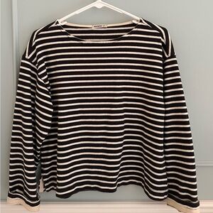 Women’s Buck Mason Boat Neck Top - black & white striped